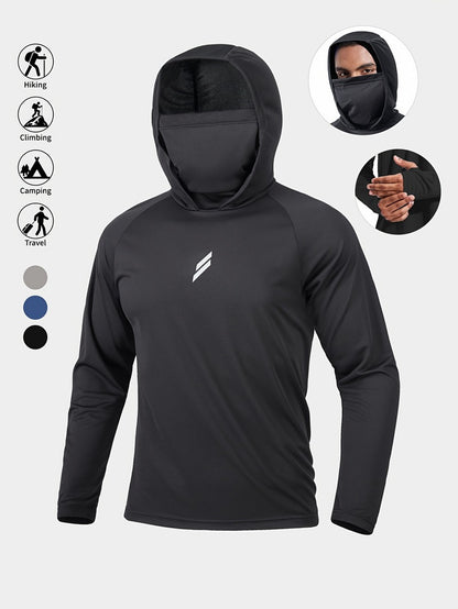 Maglia da Pesca con Cappuccio e Maschera Uomo - Traspirante. TK