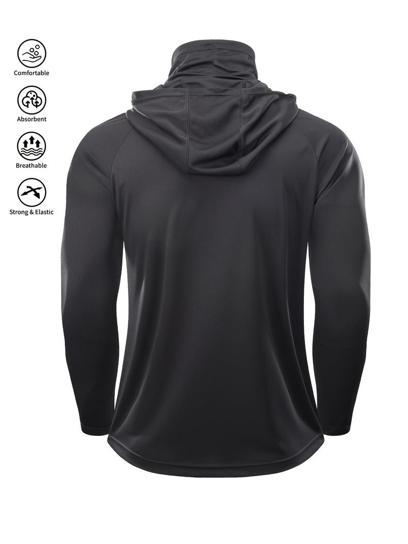 Maglia da Pesca con Cappuccio e Maschera Uomo - Traspirante. TK